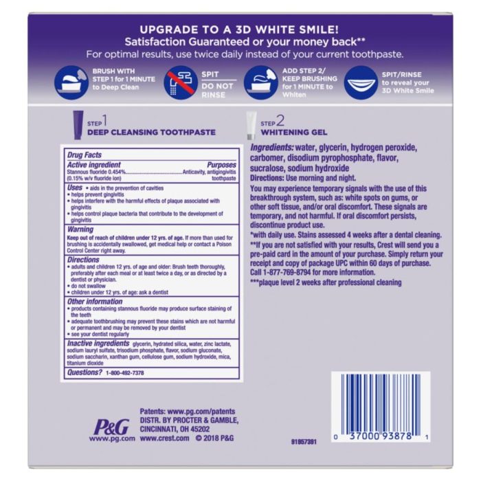 Crest brillance 3D white whitening treatement kit – Image 4